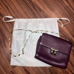 Luana Italy Leather Burgundy Crossbody Bag